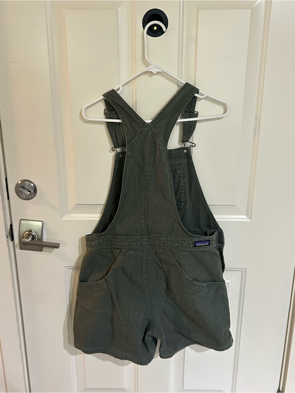 Patagonia Olive Green Cotton Short Overalls - Picture 4 of 5